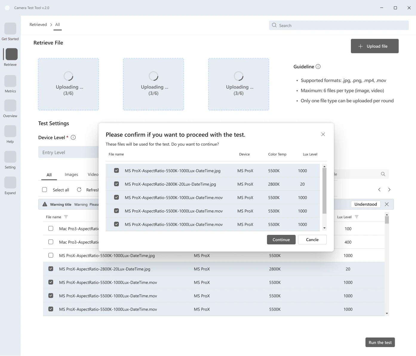 Wireframe — Run & Analyze